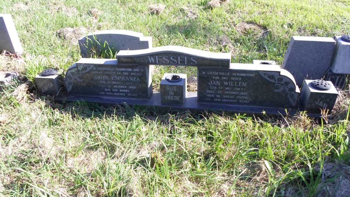 WESSELS Jan Willem 1947-1989 &amp; Anita ESPRANZA 1943-1989