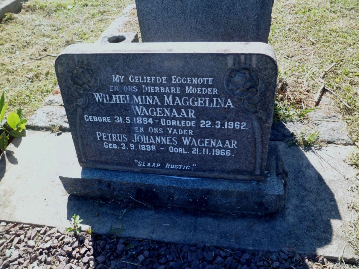 WAGENAAR Petrus Johannes 1888-1966 &amp; Wilhelmina Maggelina 1894-1962