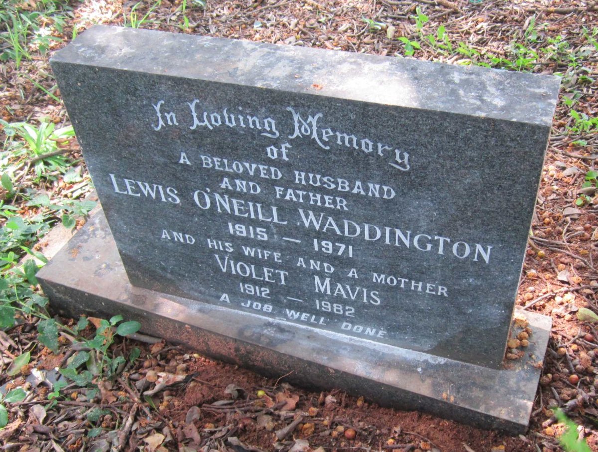 WADDINGTON Lewis O'Neill 1915-1971 &amp; Violet Mavis 1912-1982
