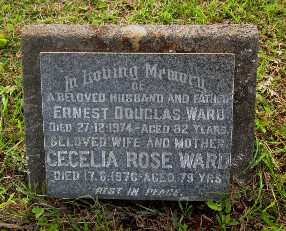 WARD Ernest Douglas -1974 &amp; Cecelia Rose -1976