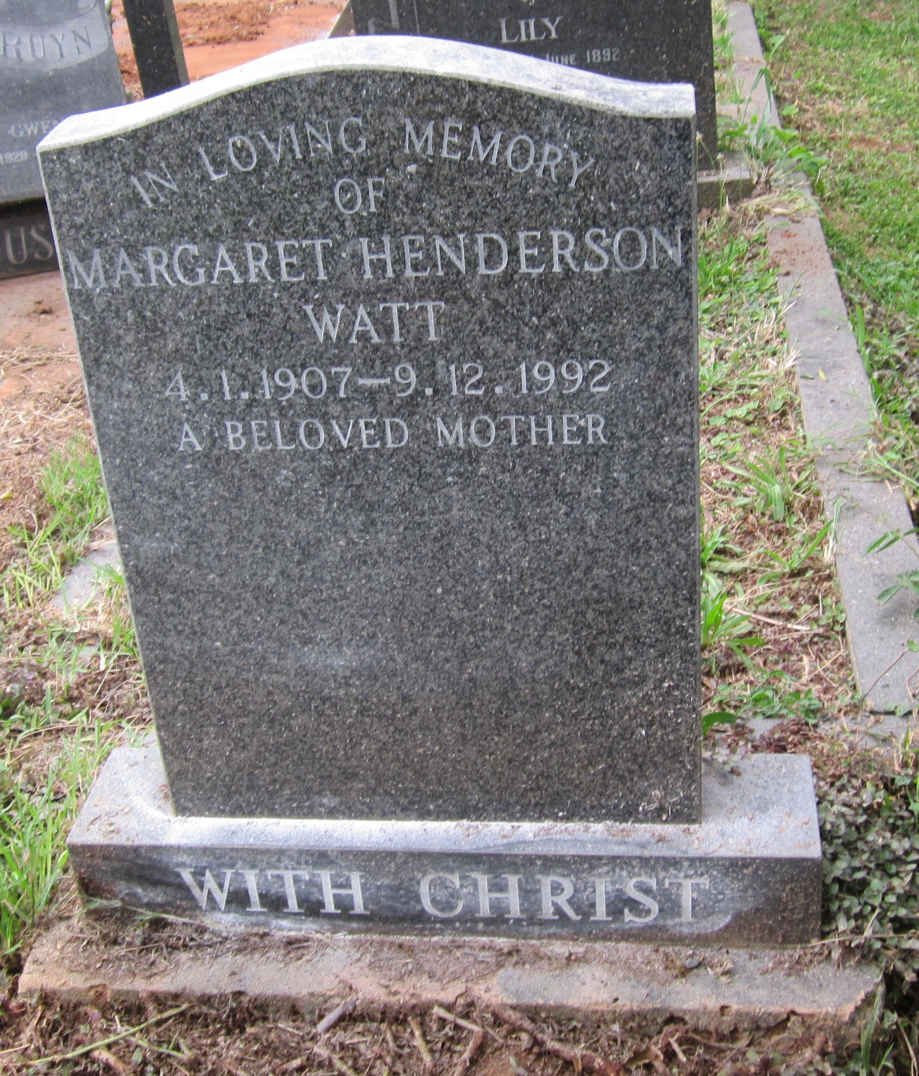 WATT Margaret Henderson 1907-1992
