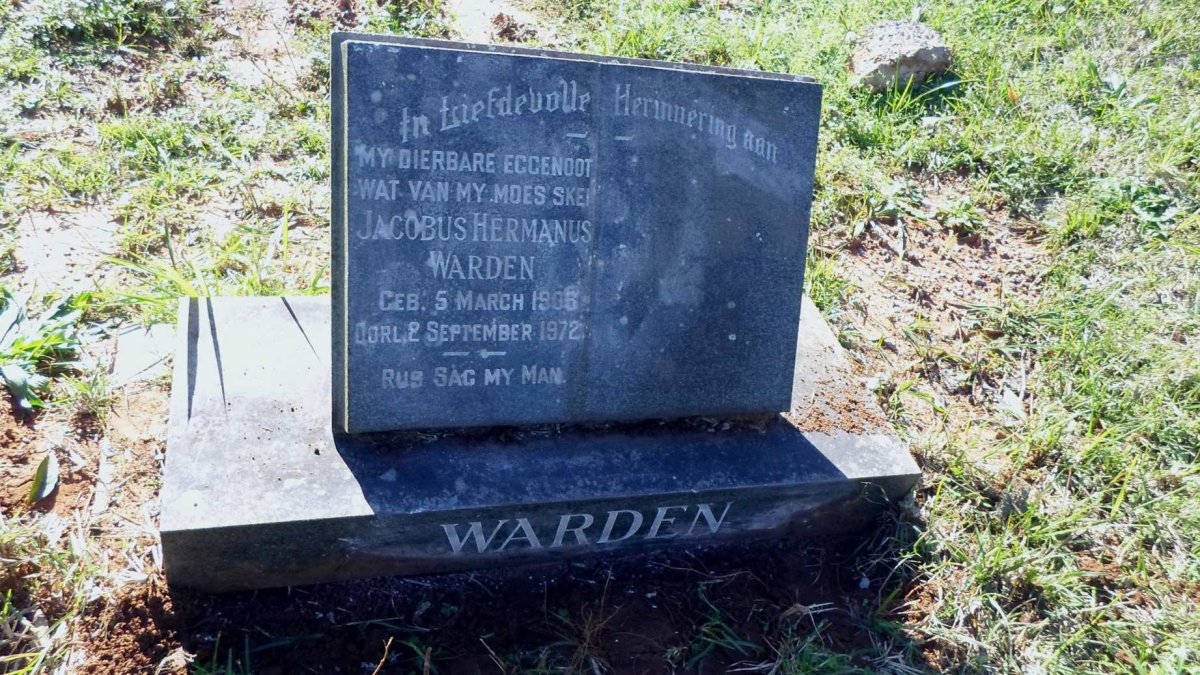 WARDEN Jacobus Hermanus 1906-1972