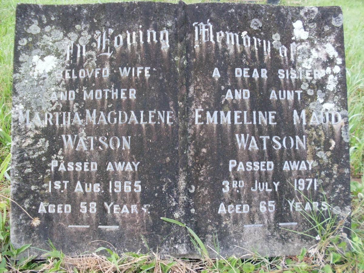 WATSON Emmeline Maud -1971 :: WATSON Martha Magdalene -1965