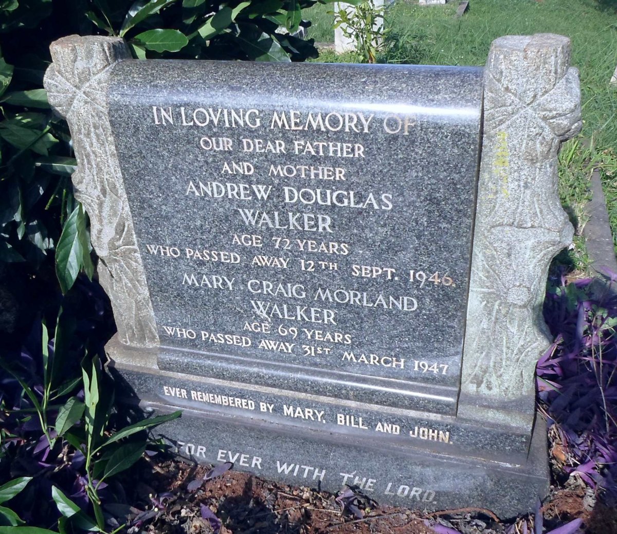 WALKER Andrew Douglas -1946 &amp; Mary Craig Morland -1947