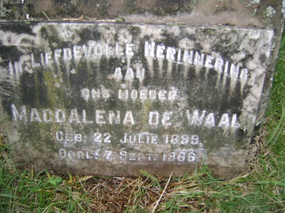 WAAL Magdalena, de 1899-1966