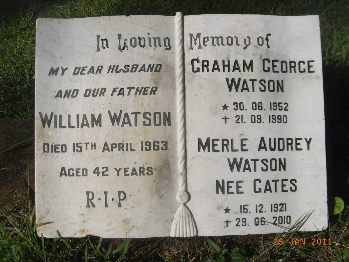 WATSON William -1963 &amp; Merle Audrey GATES 1921-2010 :: WATSON Graham George 1952-1990