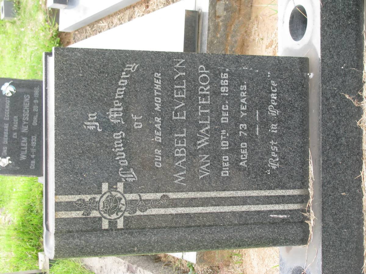 WALTEROP Mabel Evelyn, van -1966