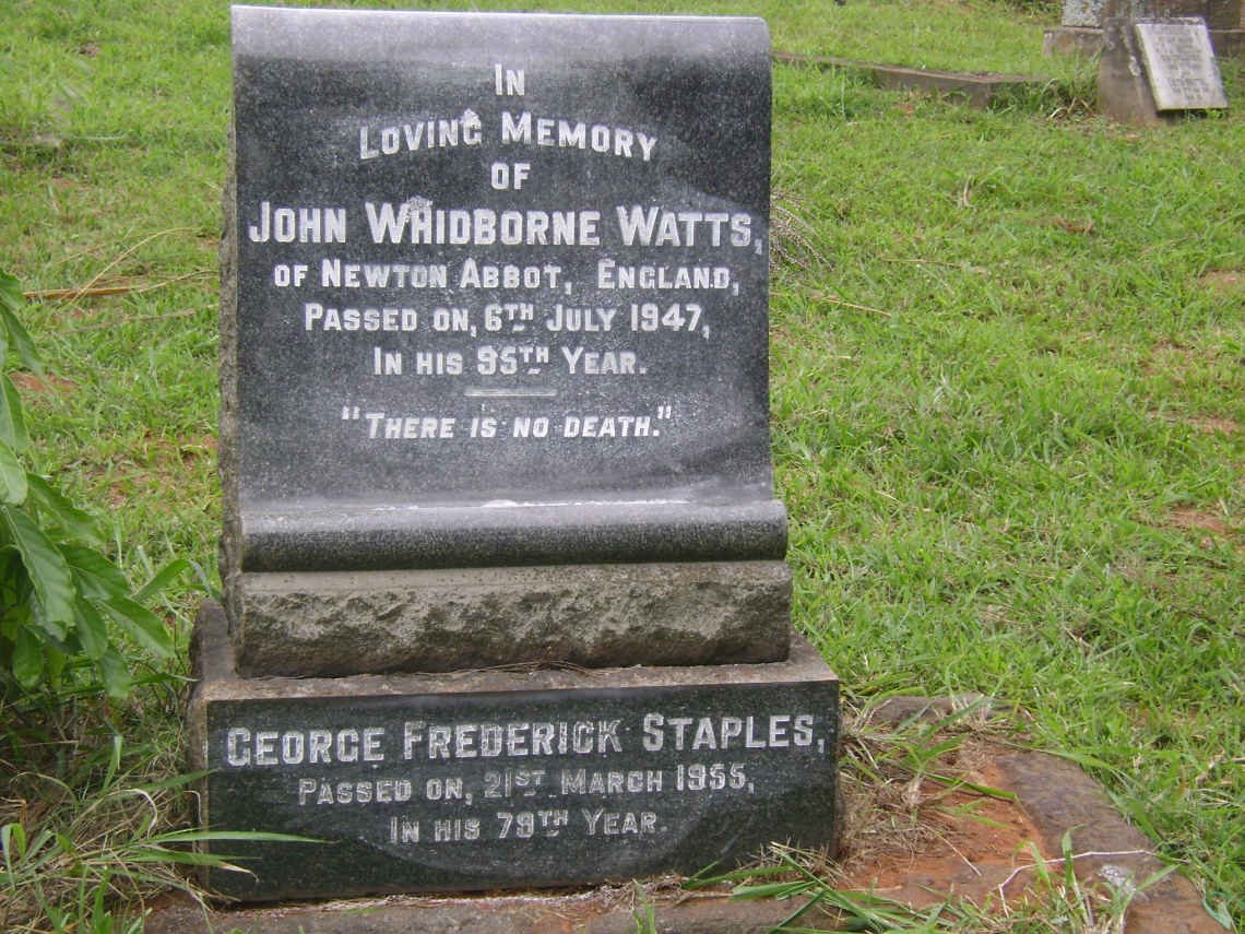 WATTS John Whidborne -1947 :: STAPLES George Frederick -1955