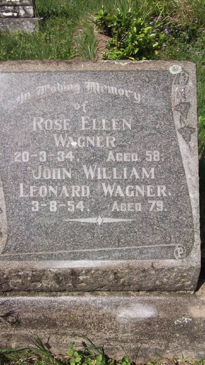 WAGNER John William Leonard -1954 &amp; Rose Ellen -1934