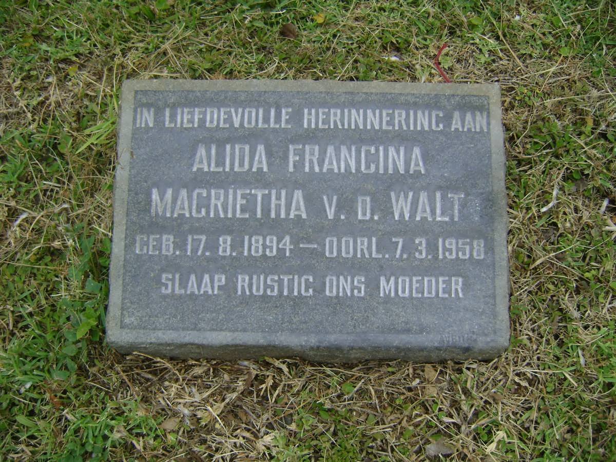 WALT Magrietha, v.d. 1894-1958
