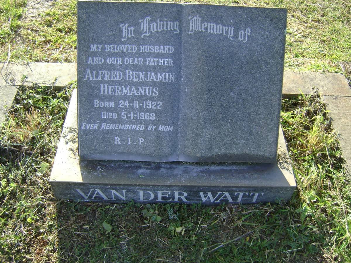 WATT Alfred Benjamin Hermanus, van der 1922-1968