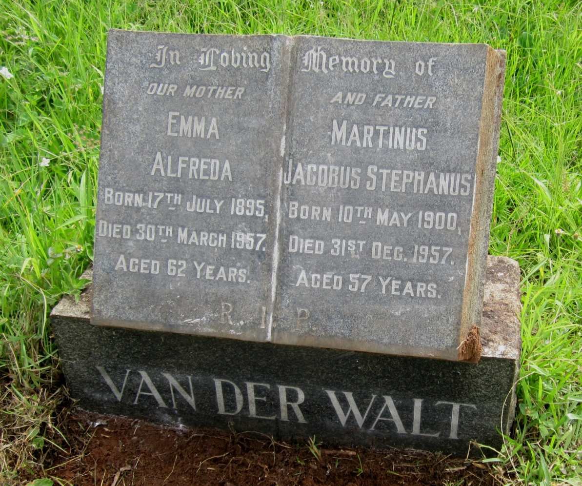 WALT Martinus Jacobus Stephanus, van der 1900-1957 &amp; Emma Alfreda 1895-1957