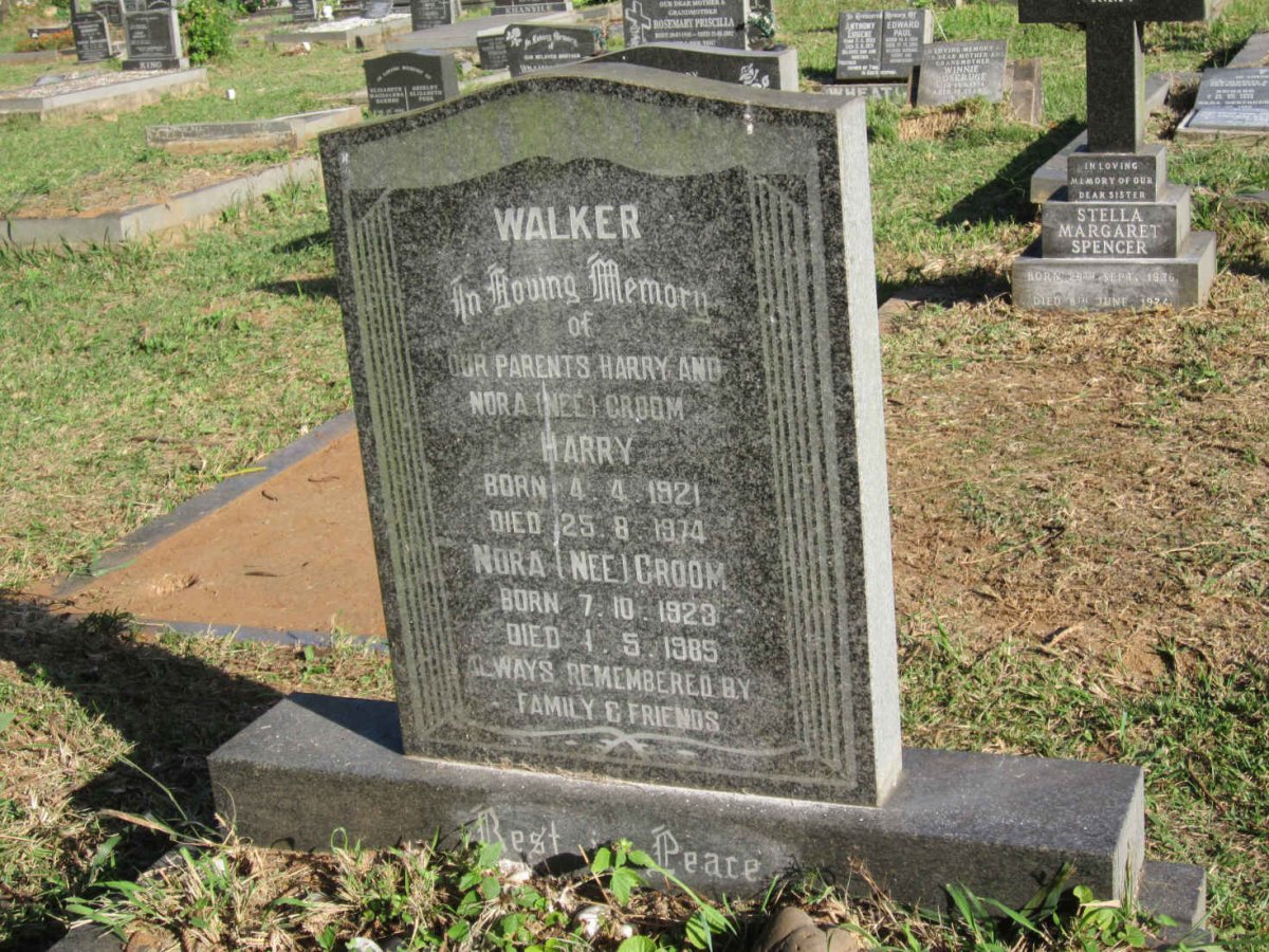 WALKER Harry 1921-1974 &amp; Nora GROOM 1923-1985