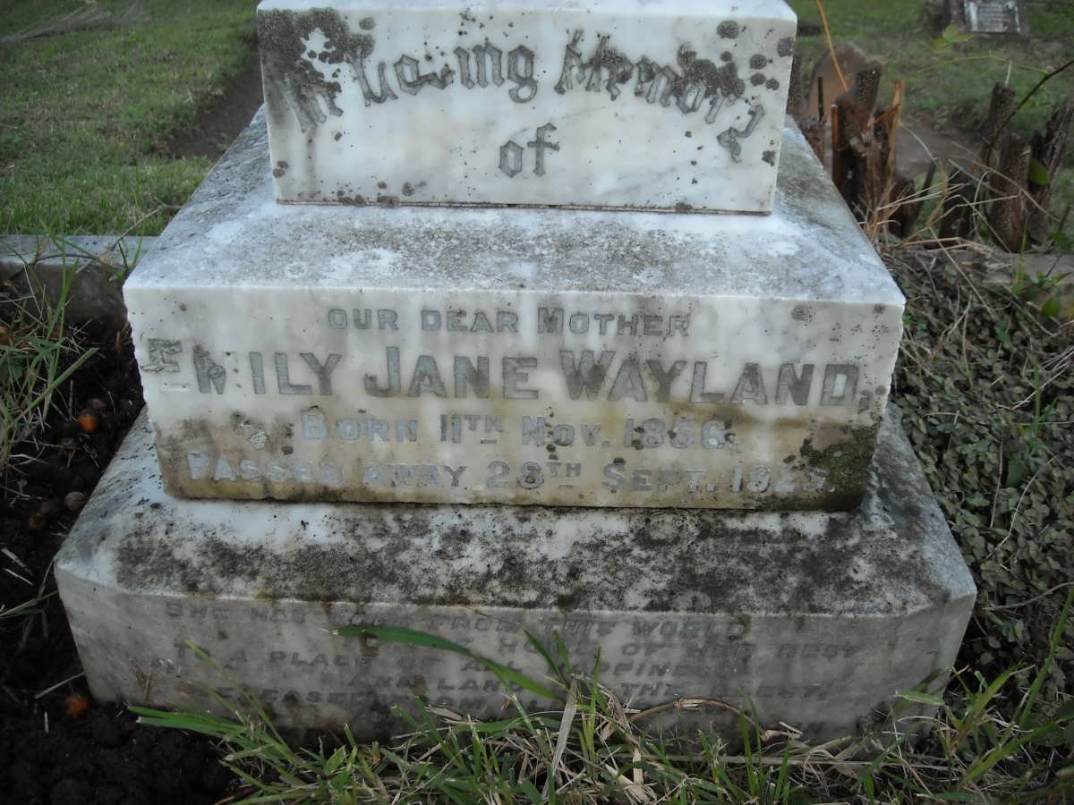 WAYLAND Emily Jane 1856-1929 :: PURDON Thelma Wayland -1946
