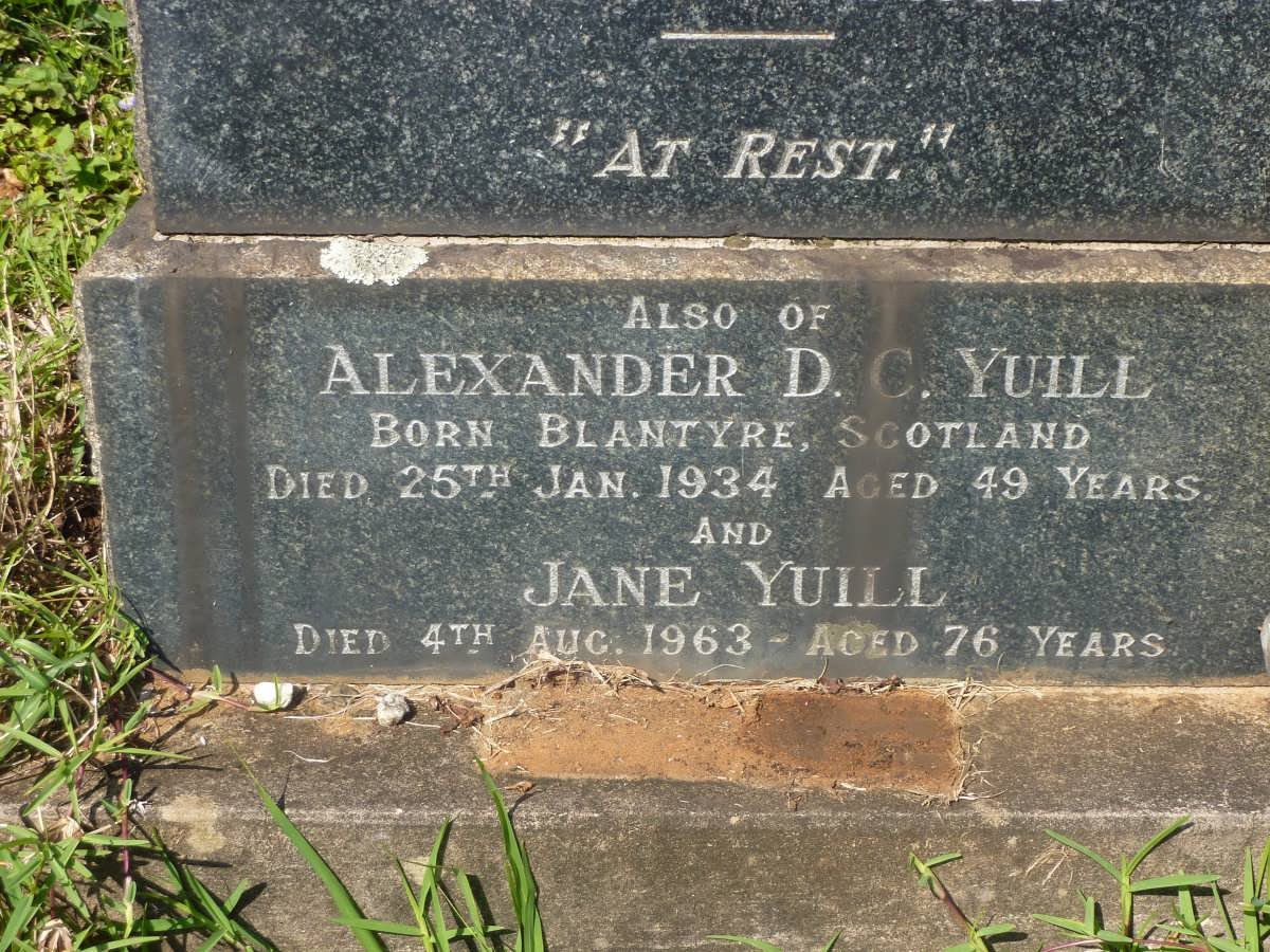 WATSON Abram 1881-1952 &amp; Jessie Crawford YUILL 1882-1944 :: YUILL Alexander D.C. -1934 &amp; Jane -1963