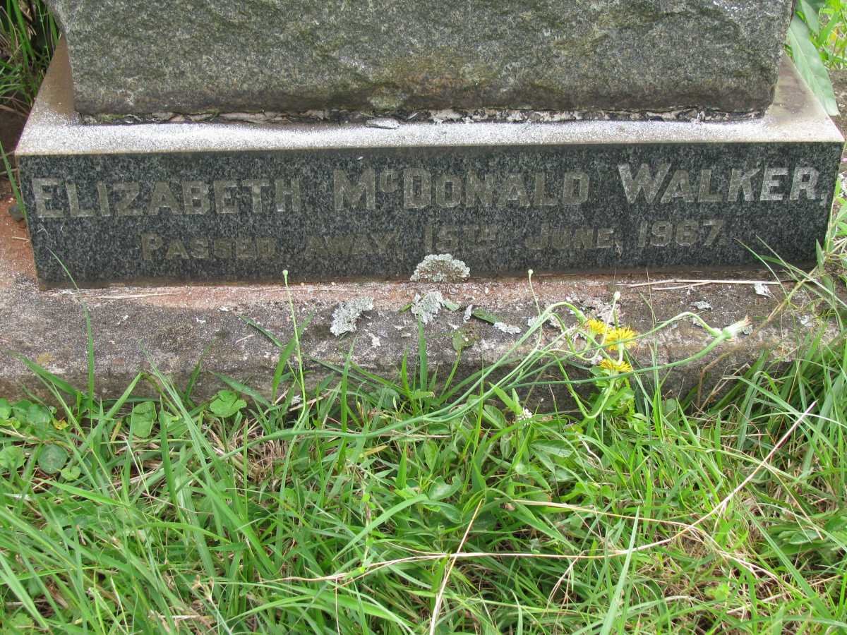 WALKER Francis 1869-1930 &amp; Isabella 1875-1945 :: WALKER Elizabeth McDonald -1967