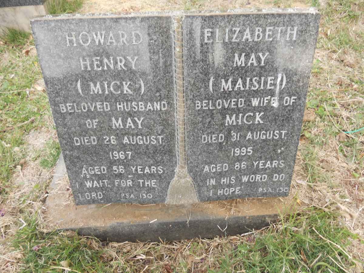 WALSH Howard Henry -1967 &amp; Elizabeth May -1995