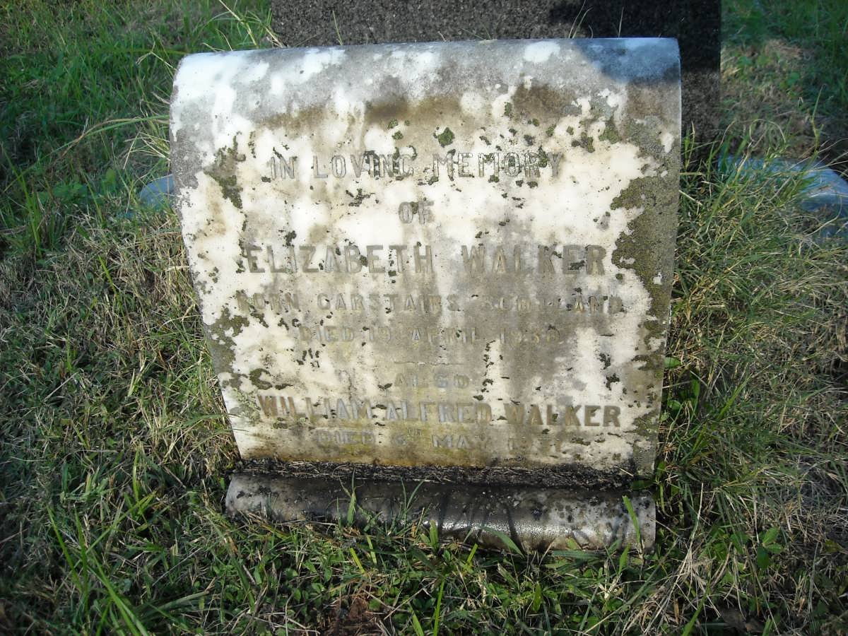 WALKER William Alfred -1931 &amp; Elizabeth -1930