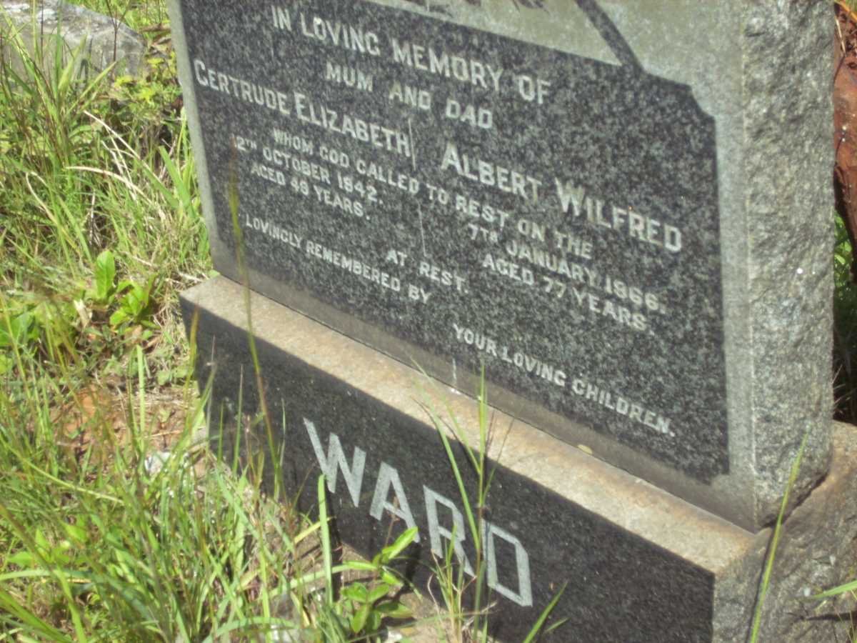 WARD Albert Wilfred -1966 &amp; Gertrude Elizabeth -1942