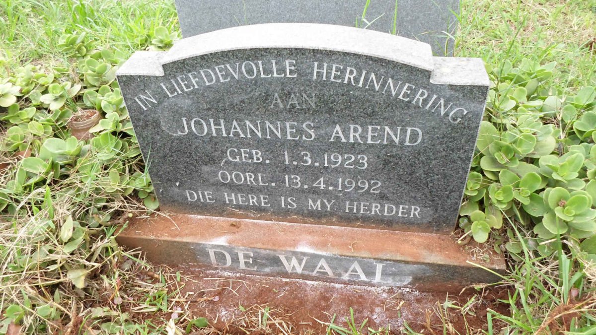 WAAL Johannes Arend, de 1923-1992