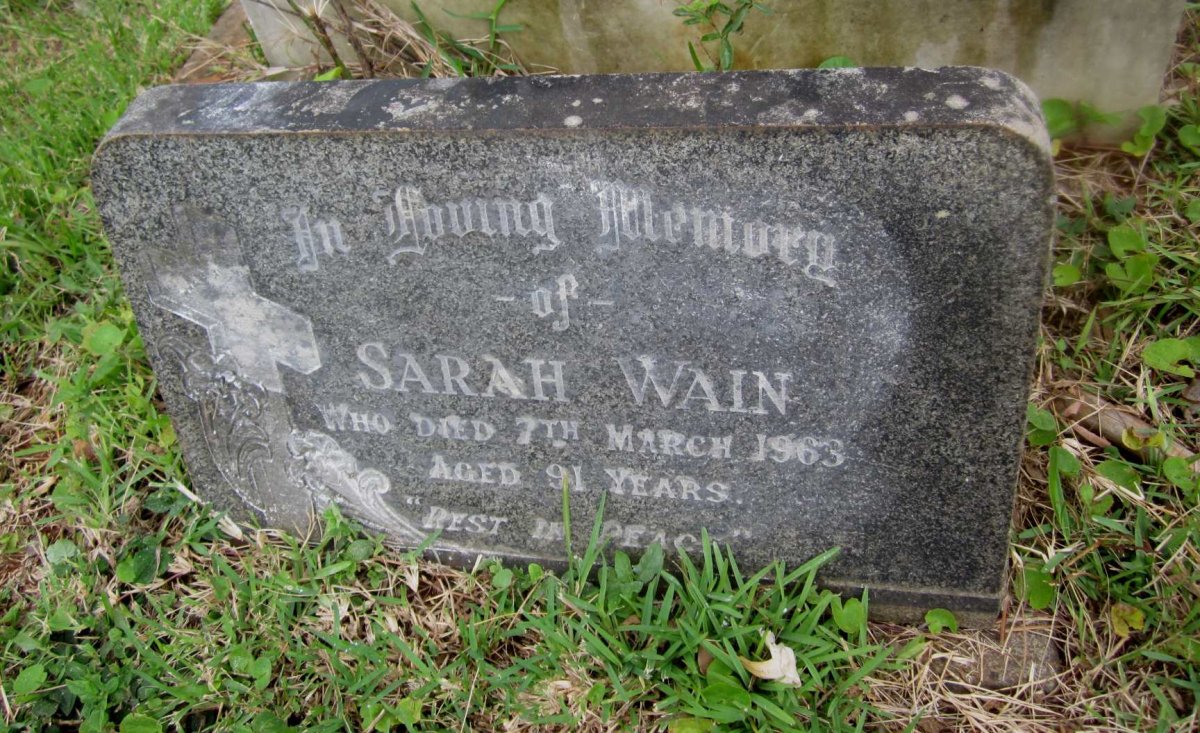 WAIN Sarah 1872-1963