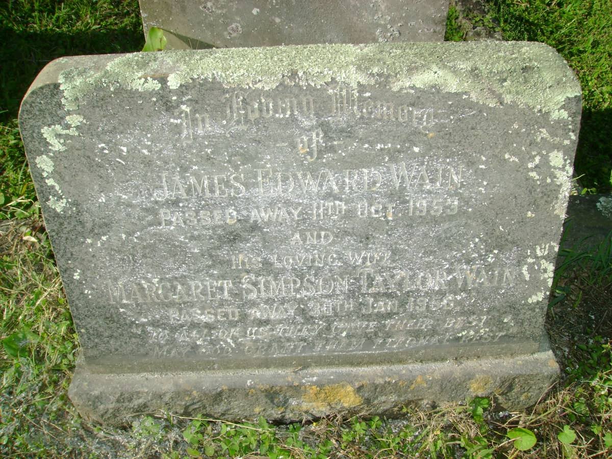 WAIN James Edward -1953 &amp; Margaret Simpson Taylor -1956