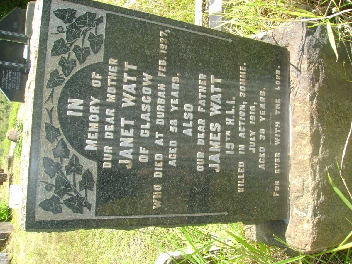 WATT James -1916 &amp; Janet -1937