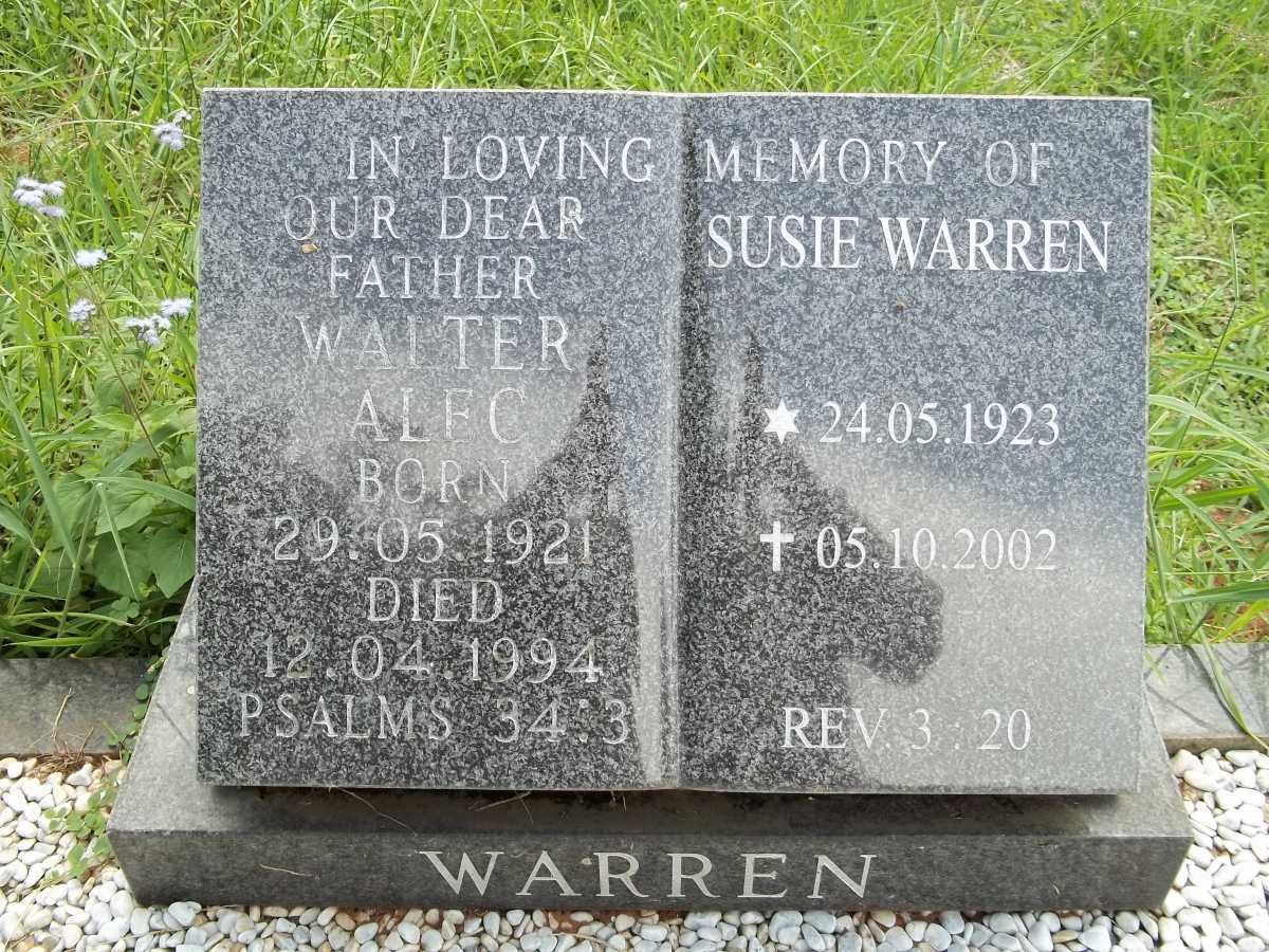 WARREN Walter Alec 1921-1994 &amp; Susie 1923-2002