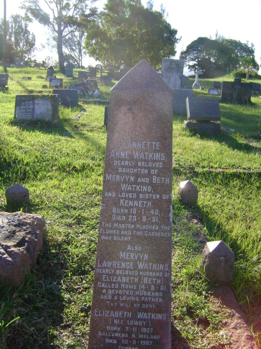 WATKINS Mervyn Lawrence -1961 &amp; Elizabeth LOWRY 1907-1987 :: WATKINS Jeannette Anne 1940-1951