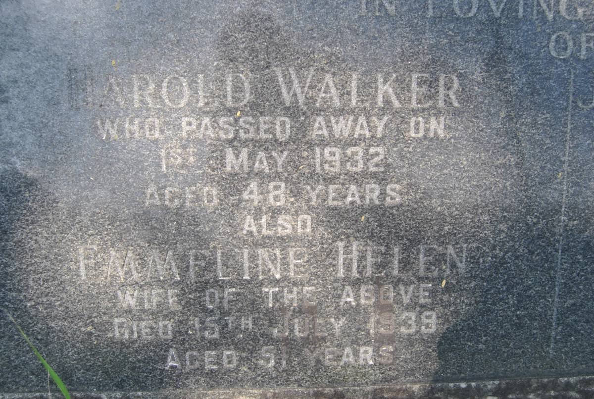 WALKER Harold -1932 &amp; Emmeline Helen -1939