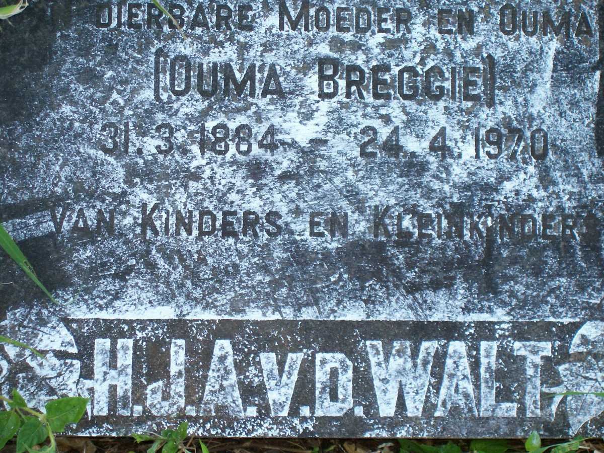 WALT H.J.A., v.d. 1884-1970
