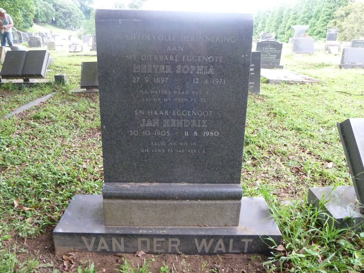 WALT Jan Hendrik, van der 1905-1980 &amp; Hester Sophia 1897-1971