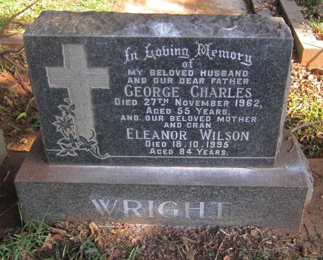 WRIGHT George Charles -1962 &amp; Eleanor Wilson -1995