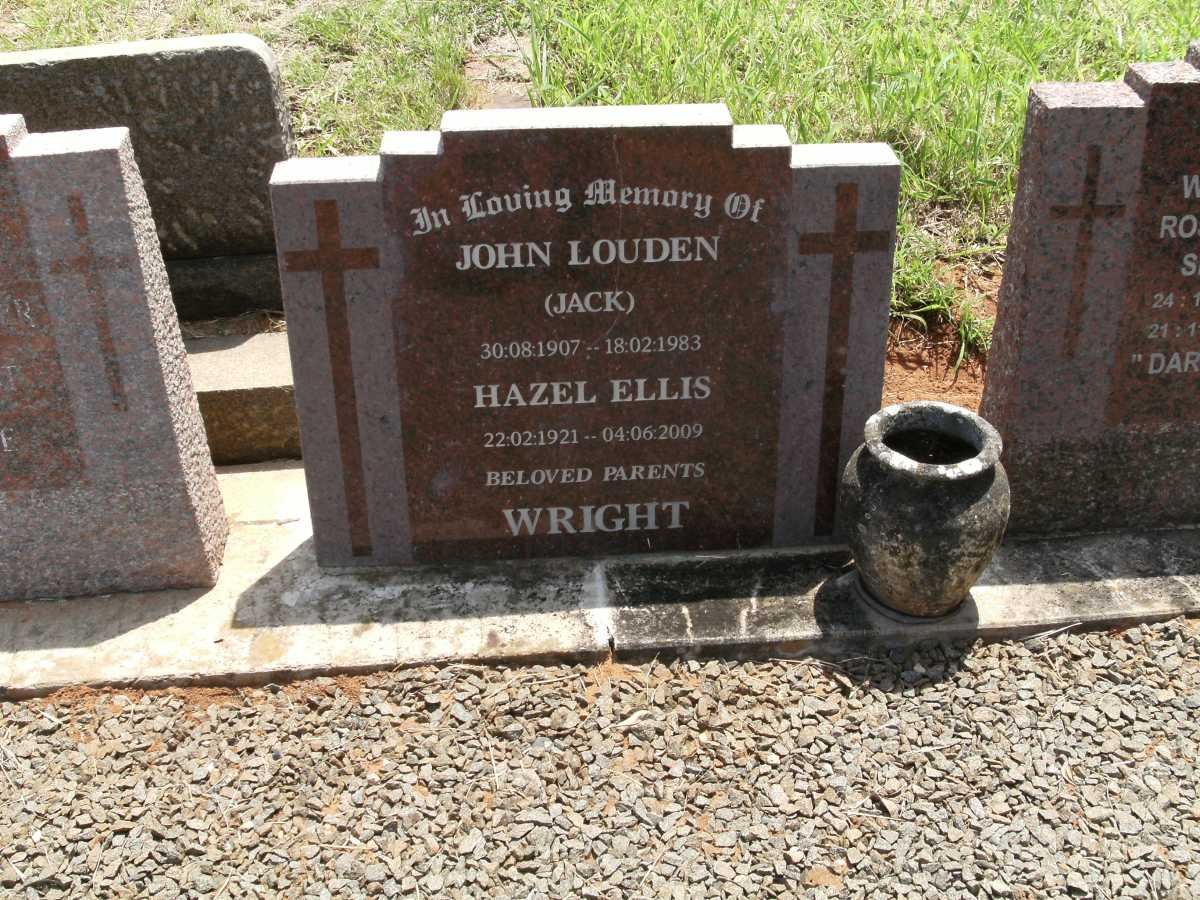 WRIGHT John Louden 1907-1983 &amp; Hazel Ellis 1921-2009