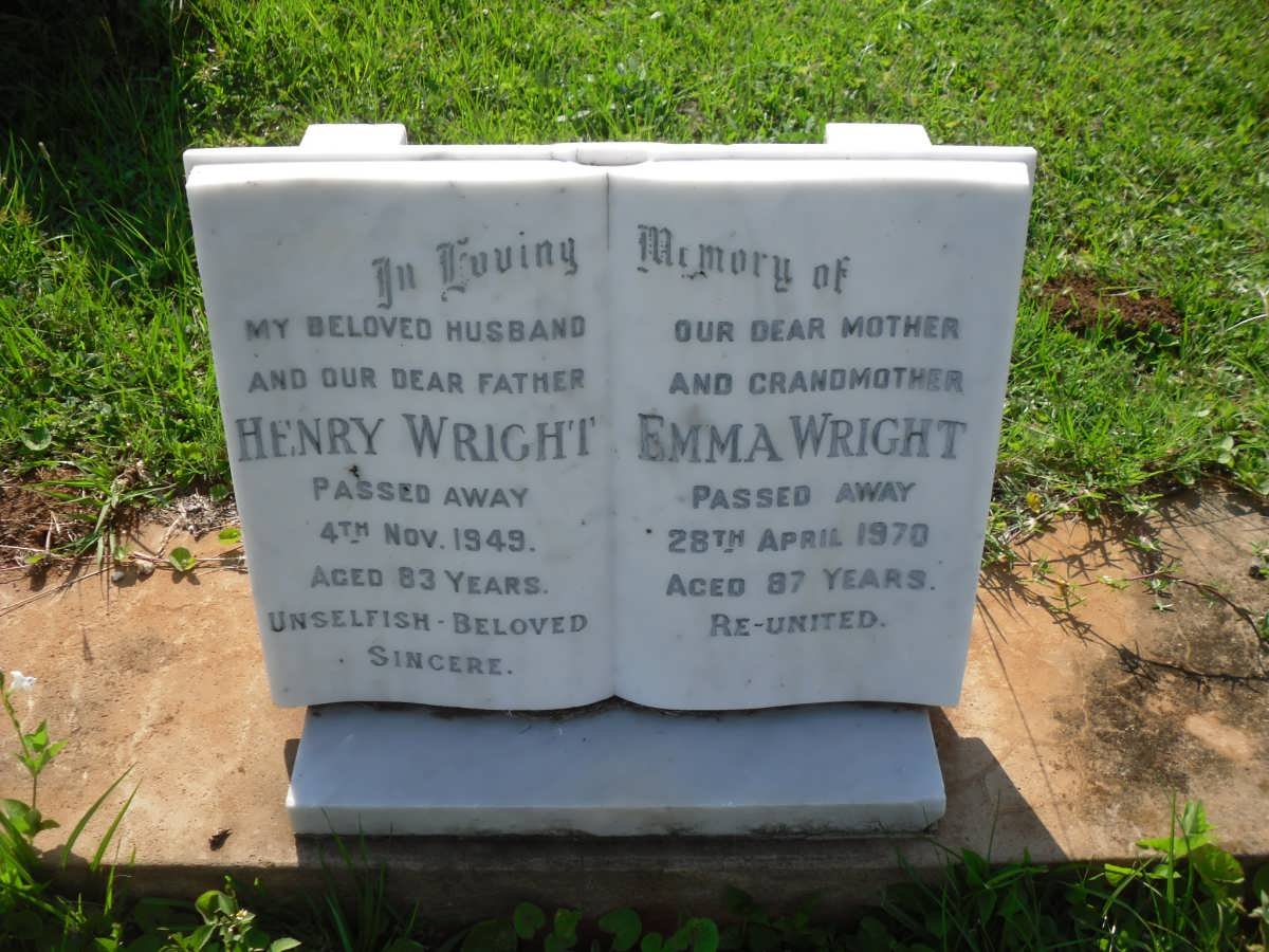 WRIGHT Henry -1949 &amp; Emma -1970