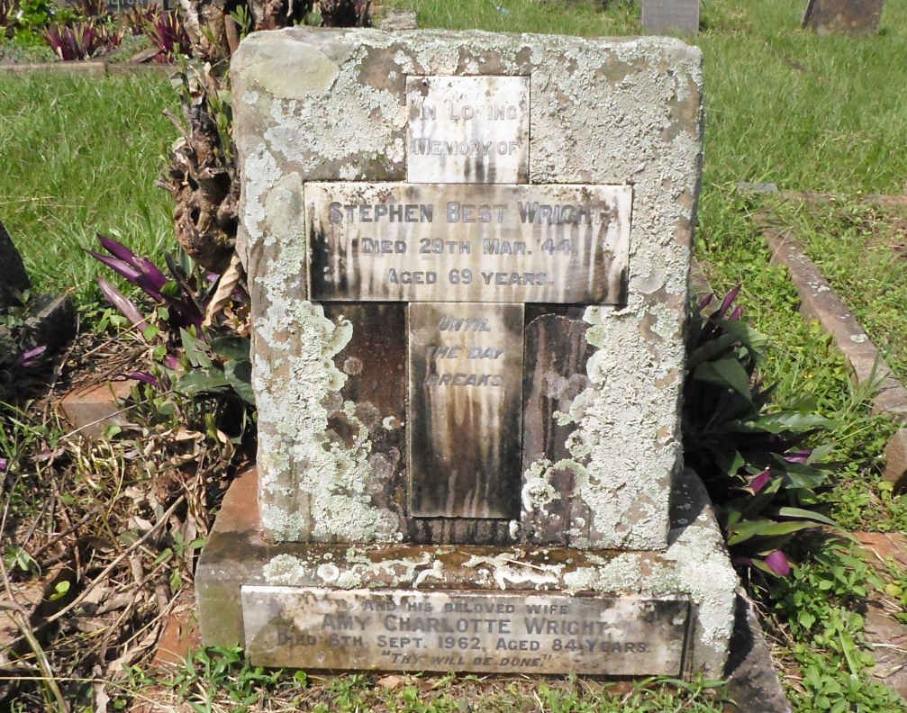WRIGHT Stephen Best -1944 &amp; Amy Charlotte -1962