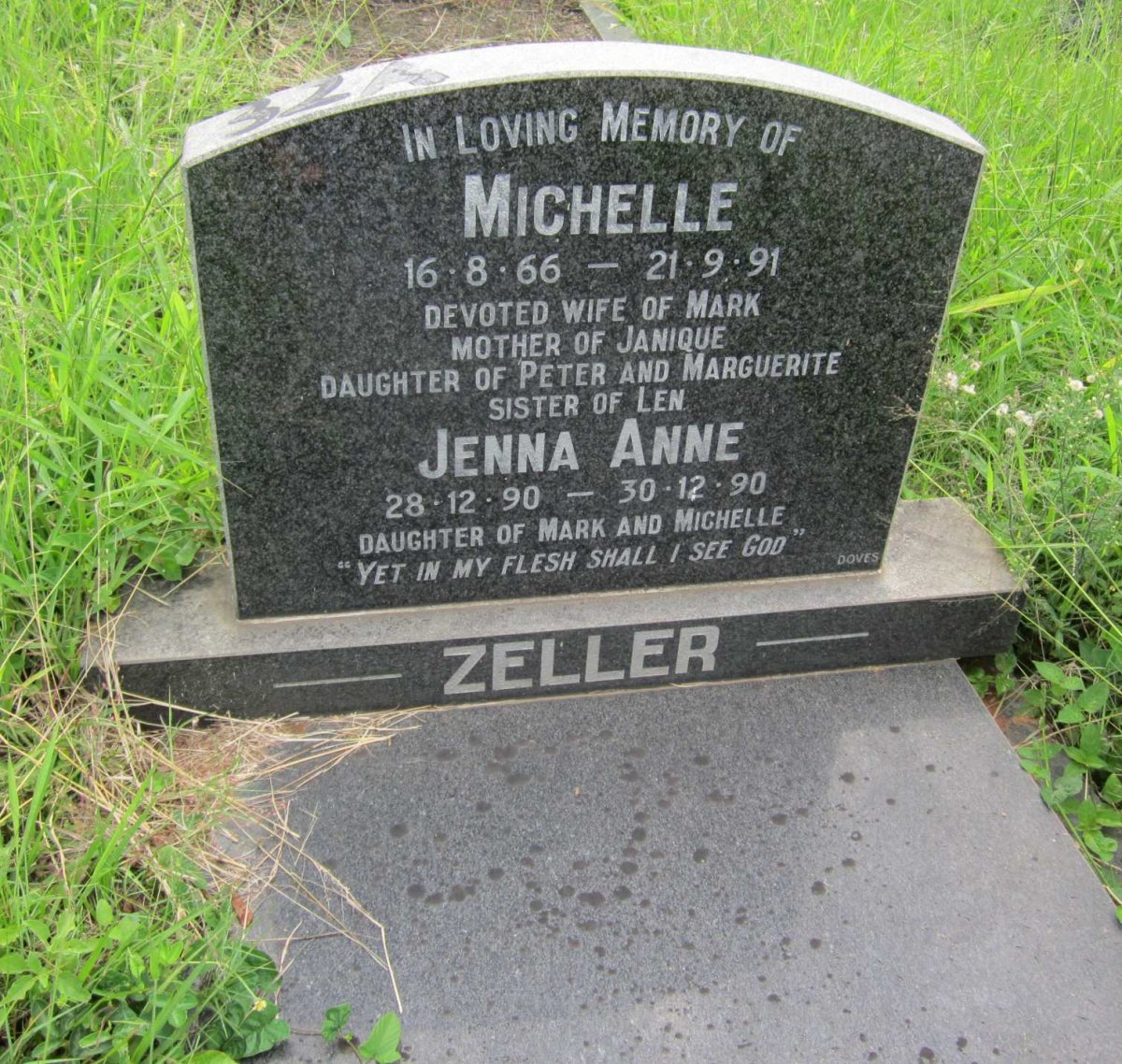 ZELLER Michelle 1966-1991 :: ZELLER Jenna Anne 1990-1990