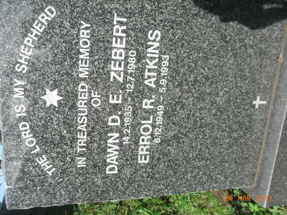 ZEBERT Dawn D.E. 1935-1980 :: ATKINS Errol R. 1949-1993