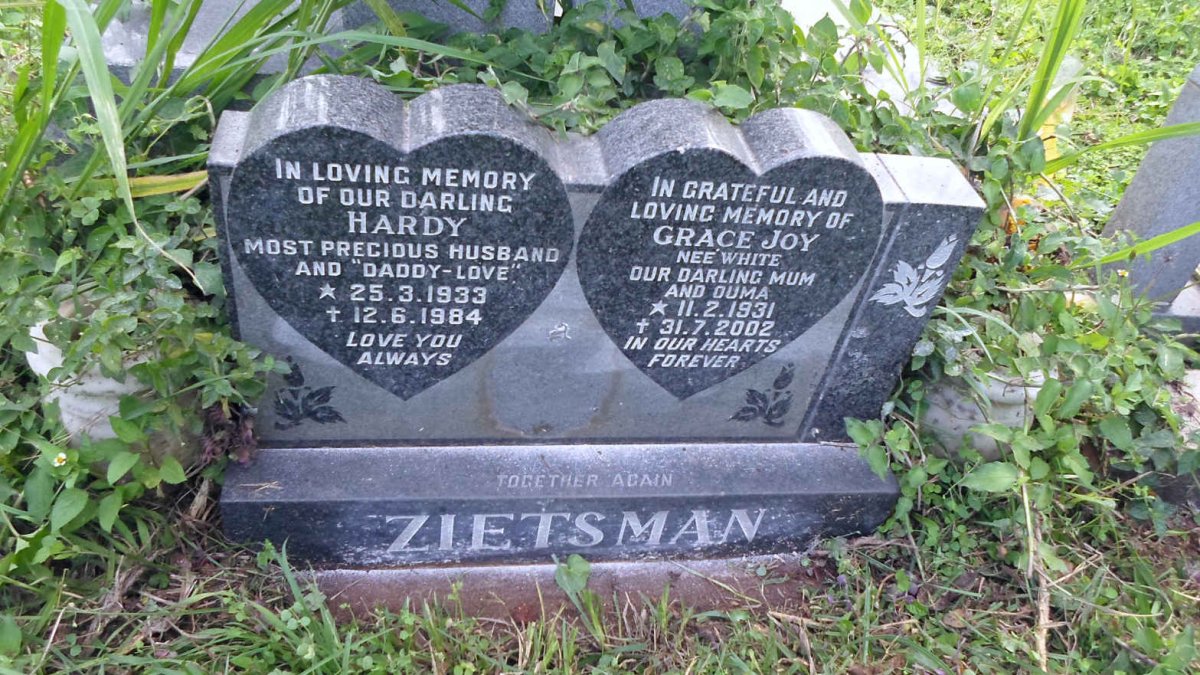 ZIETSMAN Hardy 1933-1984 &amp; Grace Joy WHITE 1931-2002