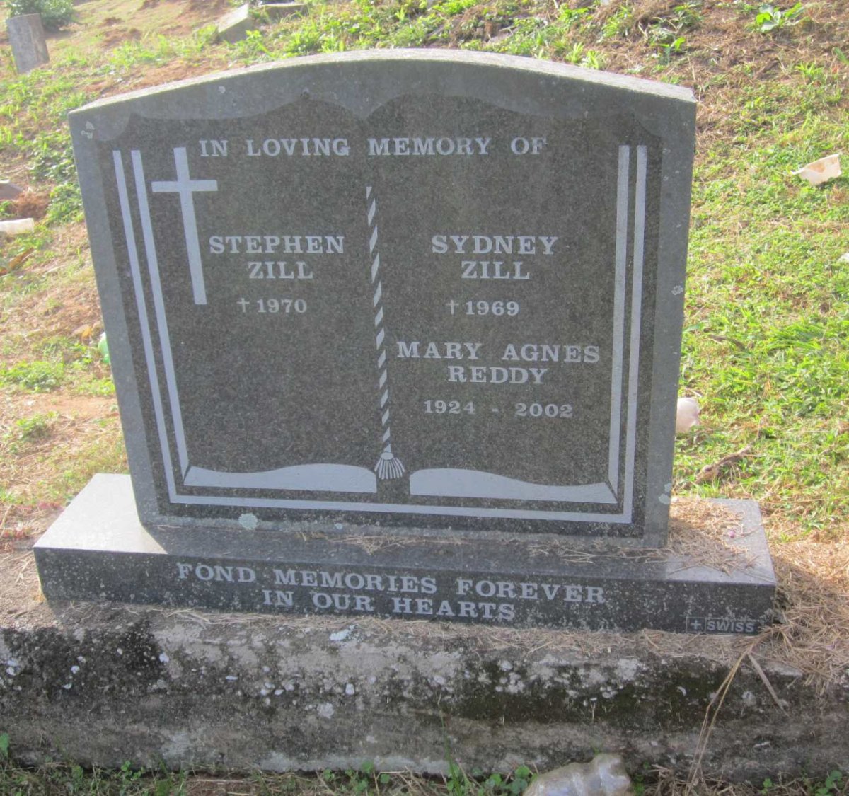 ZILL Stephen -1970 :: ZILL Sydney -1969 :: REDDY Mary Agnes 1924-2002