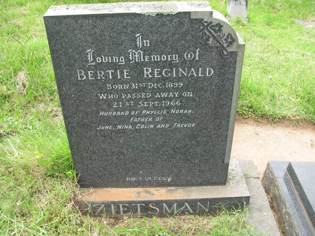 ZIETSMAN Bertie Reginald 1899-1966