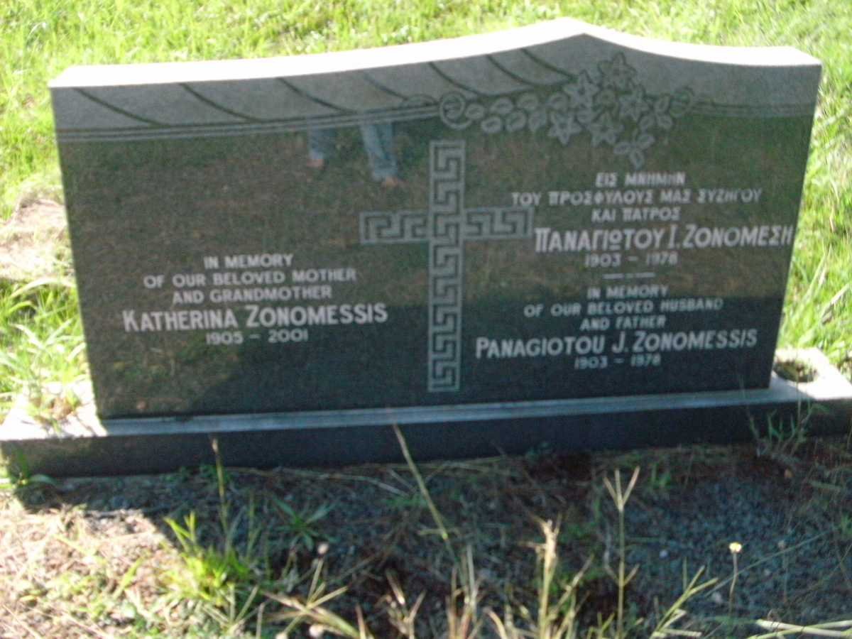 ZONOMESSIS Panagiotou J. 1903-1978 &amp; Katherina 1905-2001