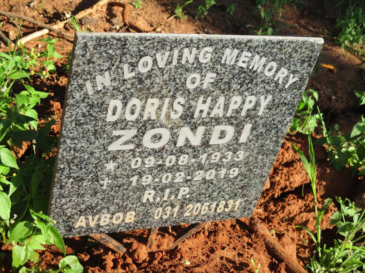 ZONDI Doris Happy 1933-2019