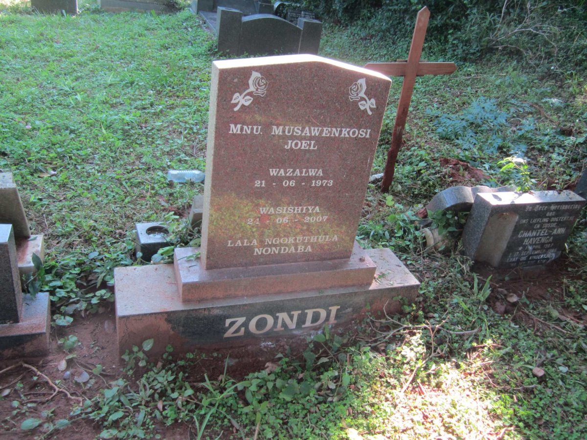 ZONDI Mnu. Musawenkosi Joel 1973-2007