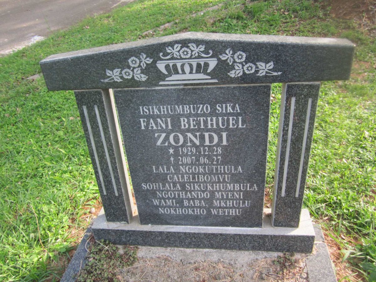 ZONDI Fani Bethuel 1929-2007