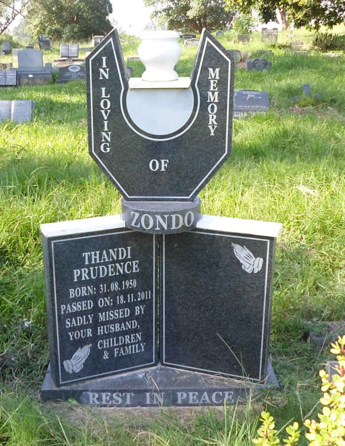 ZONDO Thandi Prudence 1950-2011