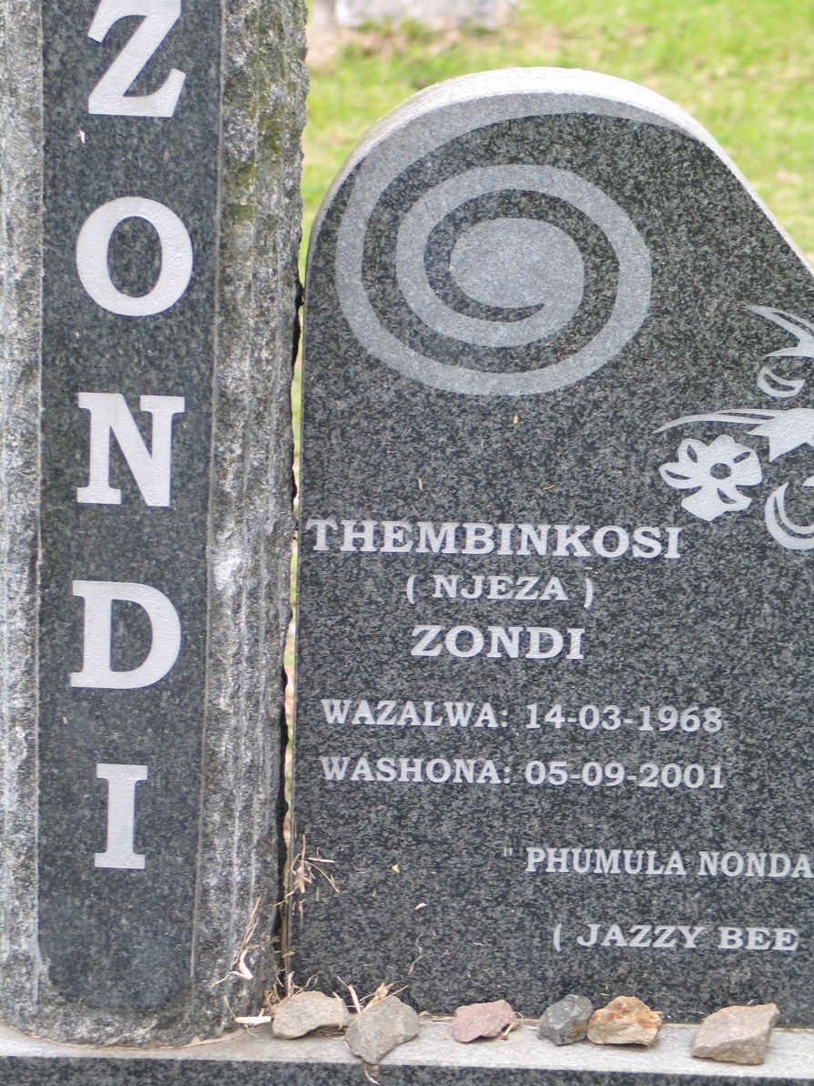 ZONDI Thembinkosi 1968-2001