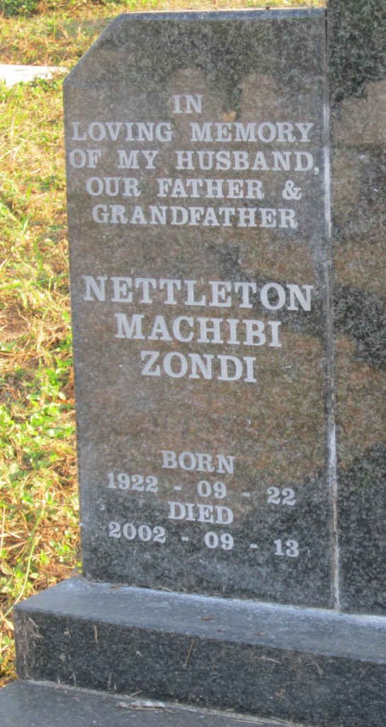 ZONDI Nettleton Machibi 1922-2002