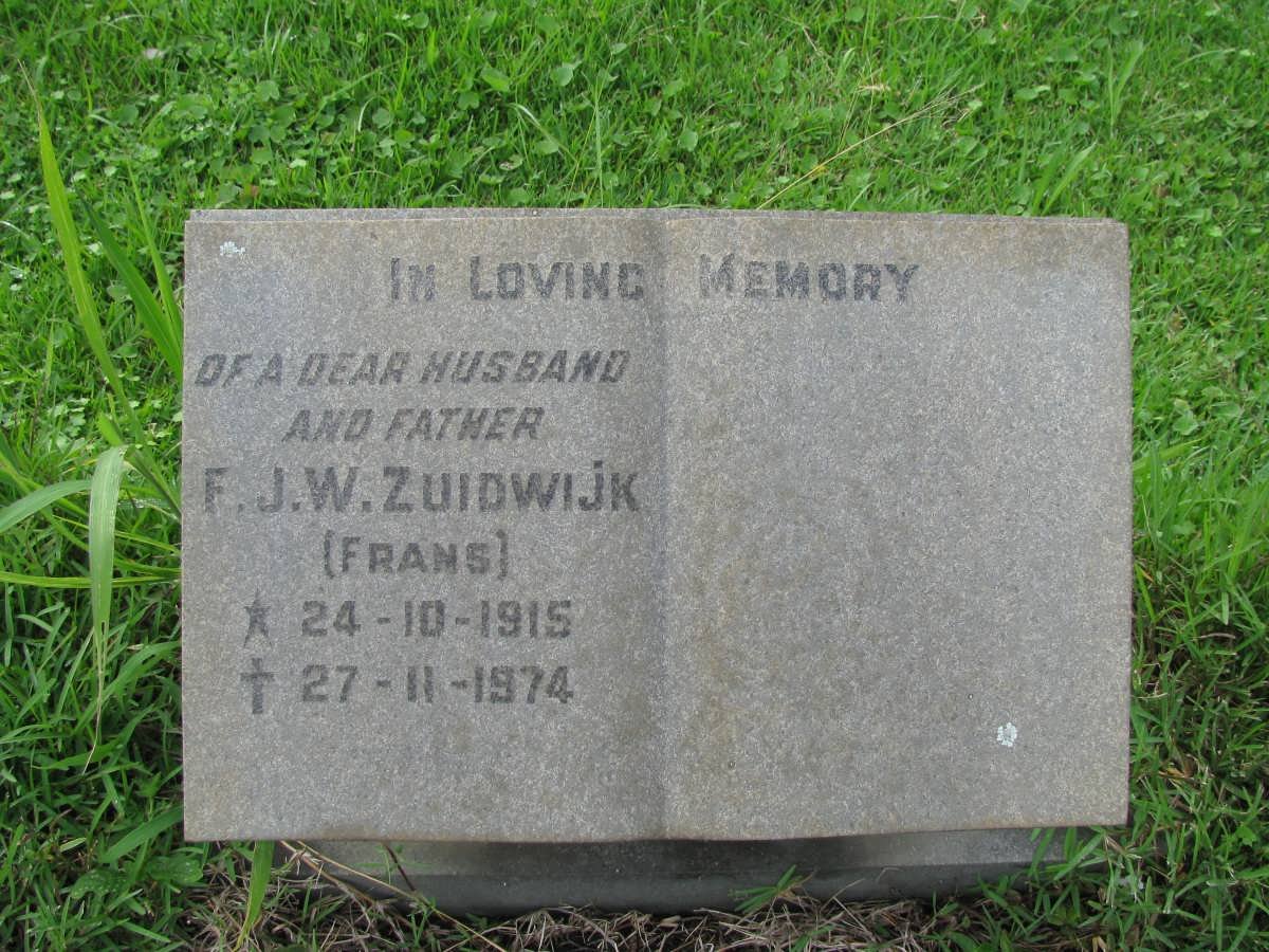 ZUIDWIJK F.J.W. 1915-1974