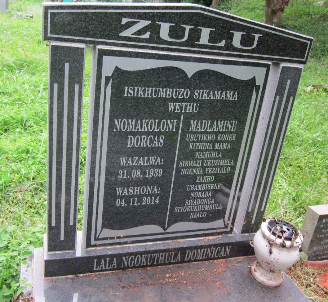 ZULU Nomakoloni Dorcas 1939-2014